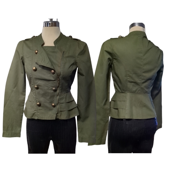 Miley Cyrus Green Army Brested Jacket Size S - Picture 4 of 16